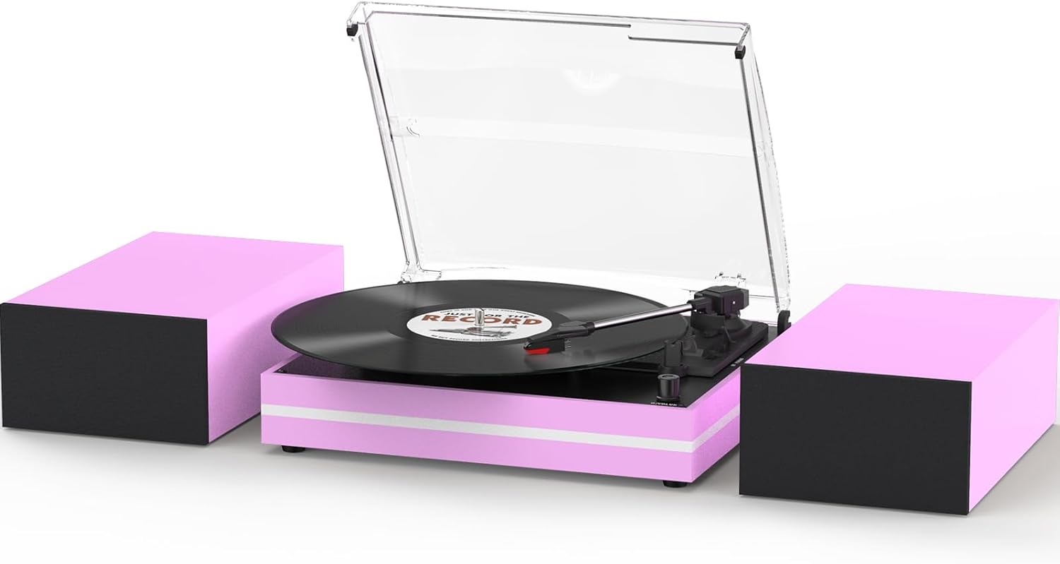 Vinyl Record Player with Dual Speakers for Music Lovers