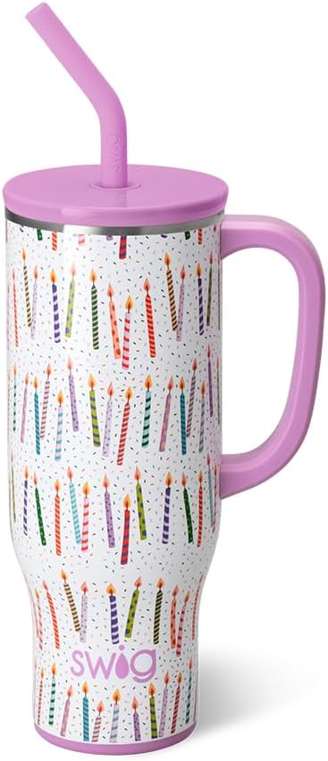 Swiglife 30oz Mega Mug - Insulated Tumbler with Handle & Straw