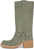 Womens Knee High Riding Boots Wide Calf with Studs - Block Heel