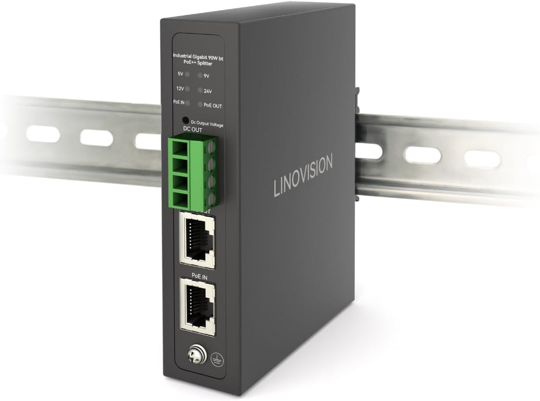 Linovision Industrial Gigabit 90W POE++ Splitter for PTZ Cameras