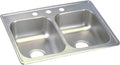 Elkay Dayton 25 in Drop-In Double Basin Stainless Steel Sink - Quiet