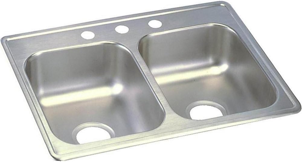 Elkay D22519 Dayton 25 Drop In Double Basin Kitchen Sink
