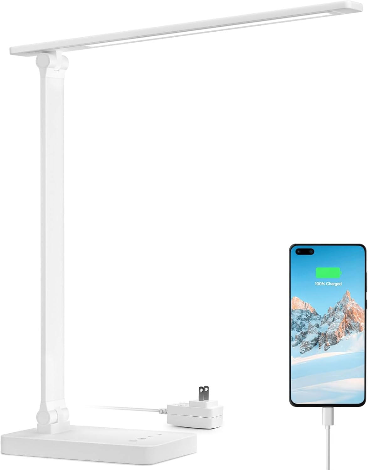 Lepro LED Desk Lamp with USB Port, Dimmable Touch Control, 3 Color Modes, 5 Brightness Levels