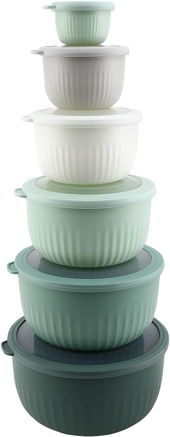 COOK WITH COLOR Prep Bowls with Lids - 12 Piece Mixing Set