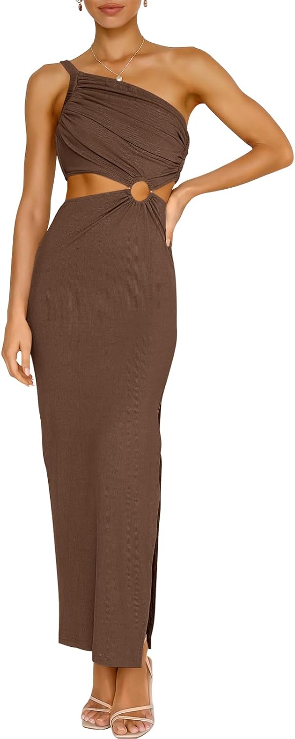 Women Summer One Shoulder Sleeveless Maxi Dress for Any Occasion