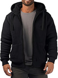 Winter Hoodies for Men Sherpa Fleece Lined Jacket - Warm, Casual Zip