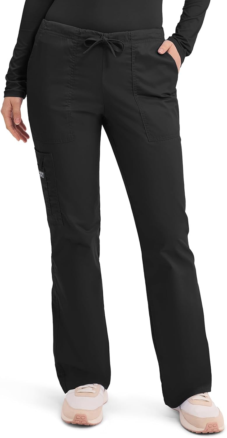 Cherokee Scrub Pants for Women with Mid Rise Flare Leg Design
