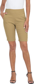 Women's Pull On Bermuda Shorts 10ft Inseam - Tummy Control Fit