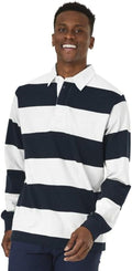 Men's Classic Rugby Shirt by Charles River Apparel - Cotton Stripe
