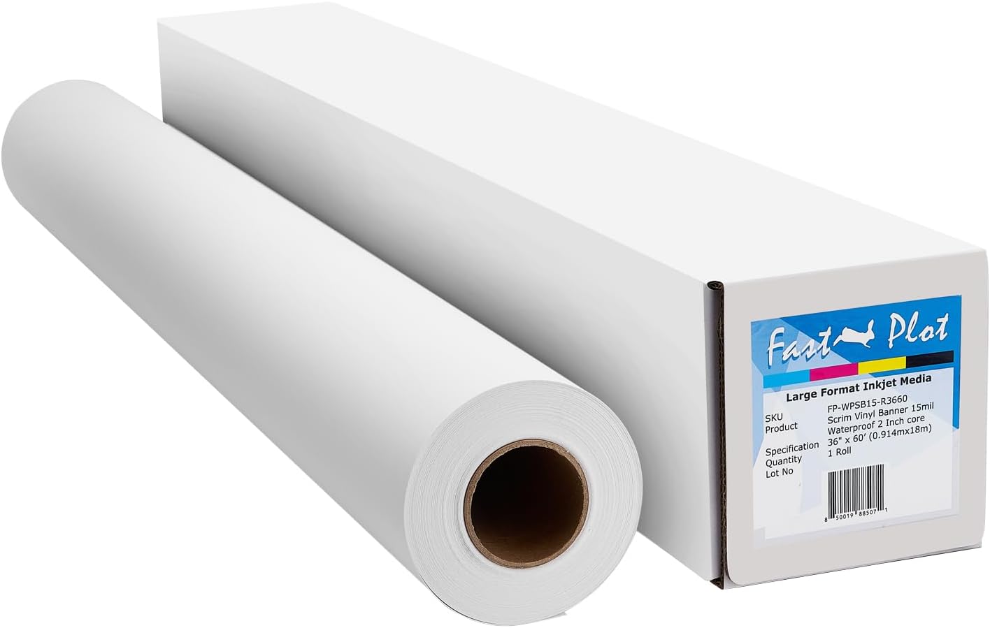 FastPlot Outdoor Scrim Vinyl Banner Waterproof 36in x 60ft Roll