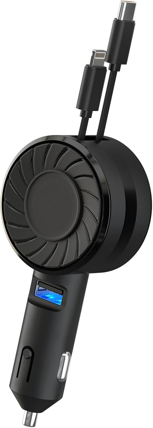 FOVAL Retractable 3-in-1 Fast Car Charger - 50W Power!