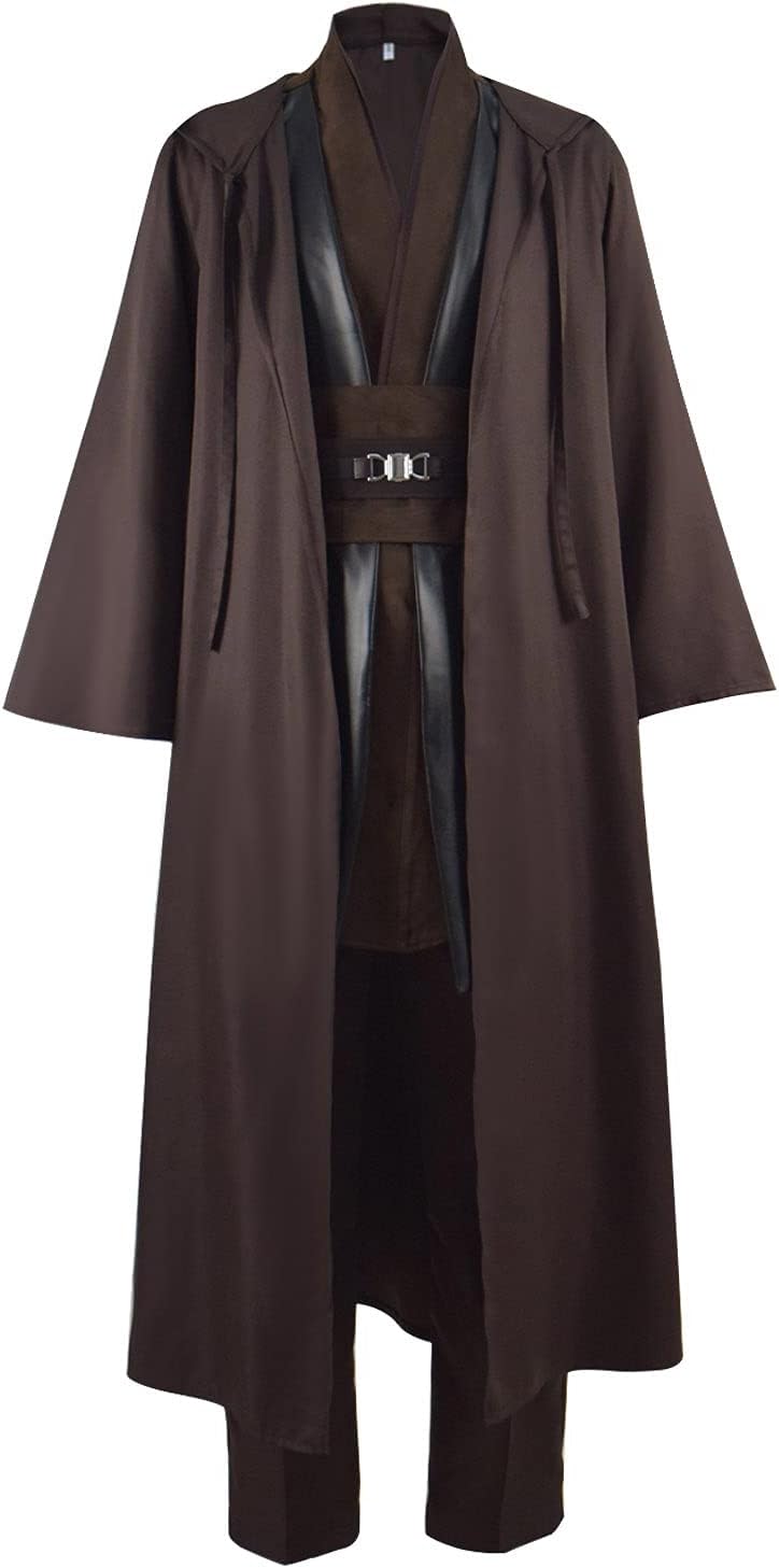 Adult Tunic Costume for Men - Brown Hooded Robe Full Set