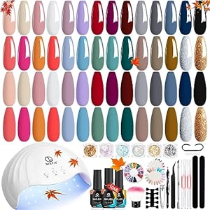 MEFA Gel Nail Polish Kit with U V Light - 28 Colors Set
