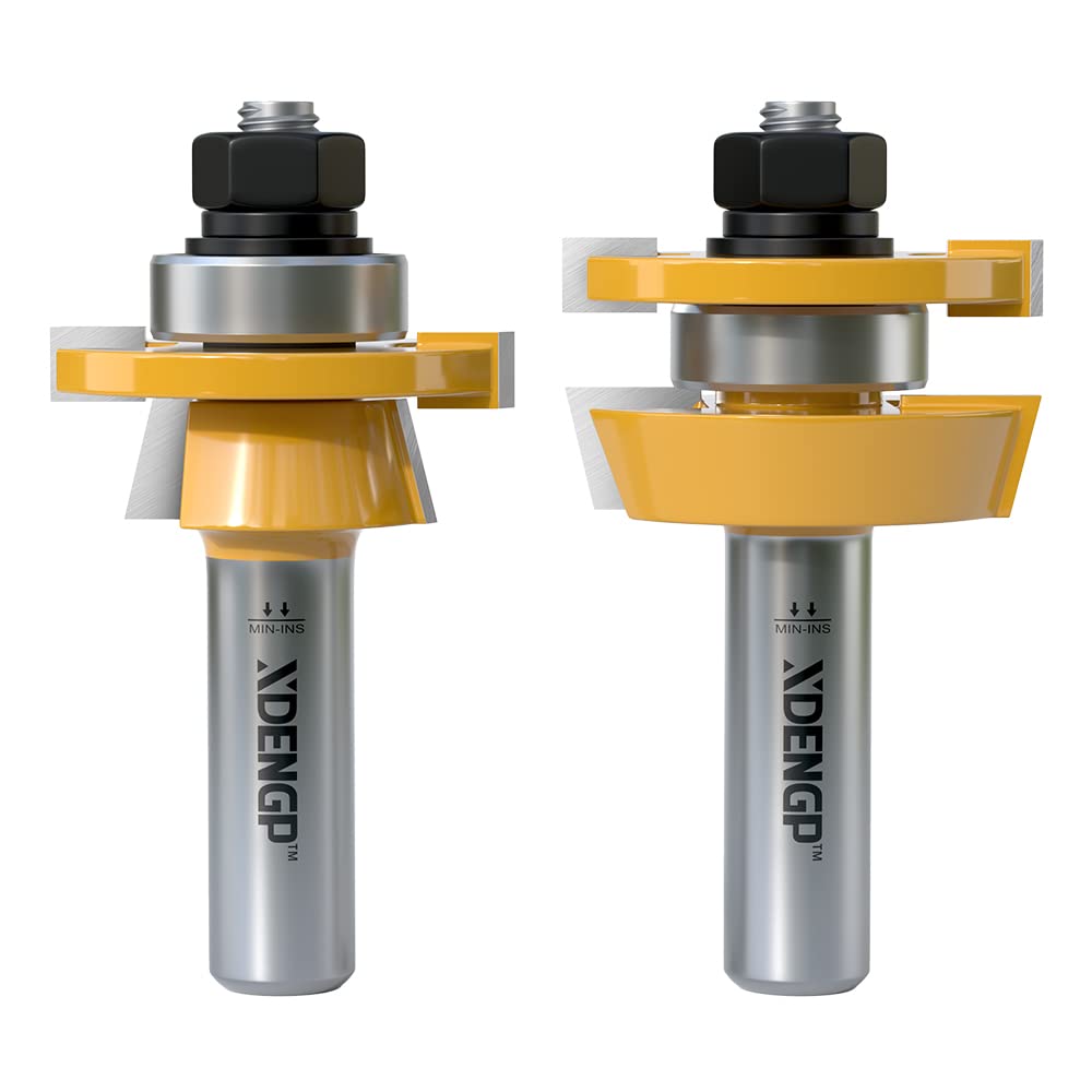 2PCS Shaker Style Rail and Stile Router Bits Set for Cabinet Doors