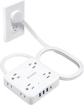 TROND 8-Outlet Power Strip with USB, 1440J Surge Protection