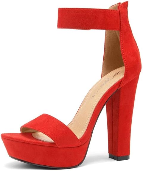Shoe Land Womens SL-Cutesy Open Toe Ankle Strap High Heel Sandal