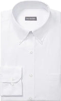 Men's Dress Shirt Regular Fit Pinpoint Solid - Easy Care Cotton Blend