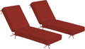 Olefin Chaise Lounge Cushion Set of 2 Red - Water-Resistant 72 x 21 x