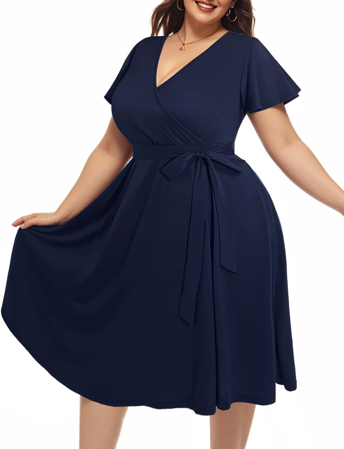 Plus Size Midi Dress for Women - Stylish Wedding Guest Attire