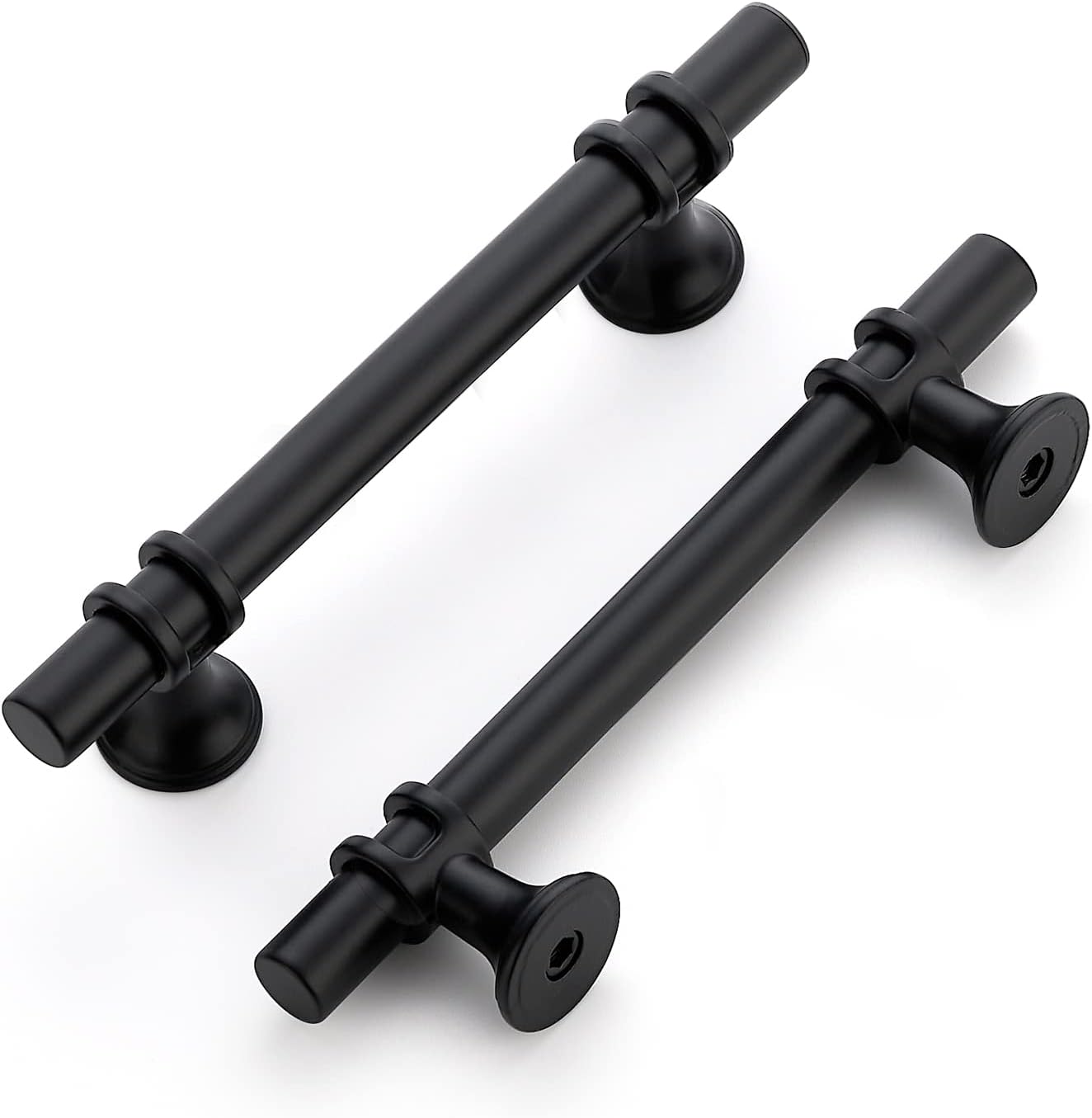 Black Matte Kitchen Cabinet Pulls - 25 Pack 3-3/4 Inch Handles