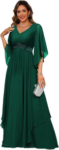 Elegant 3/4 Sleeve Mother of The Bride Dresses with Lace Applique