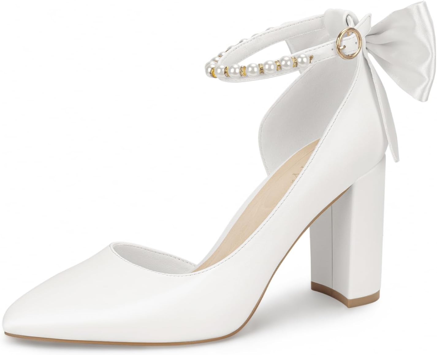 Women's Closed Toe Pumps with 3-Inch Chunky Heels for Elegance