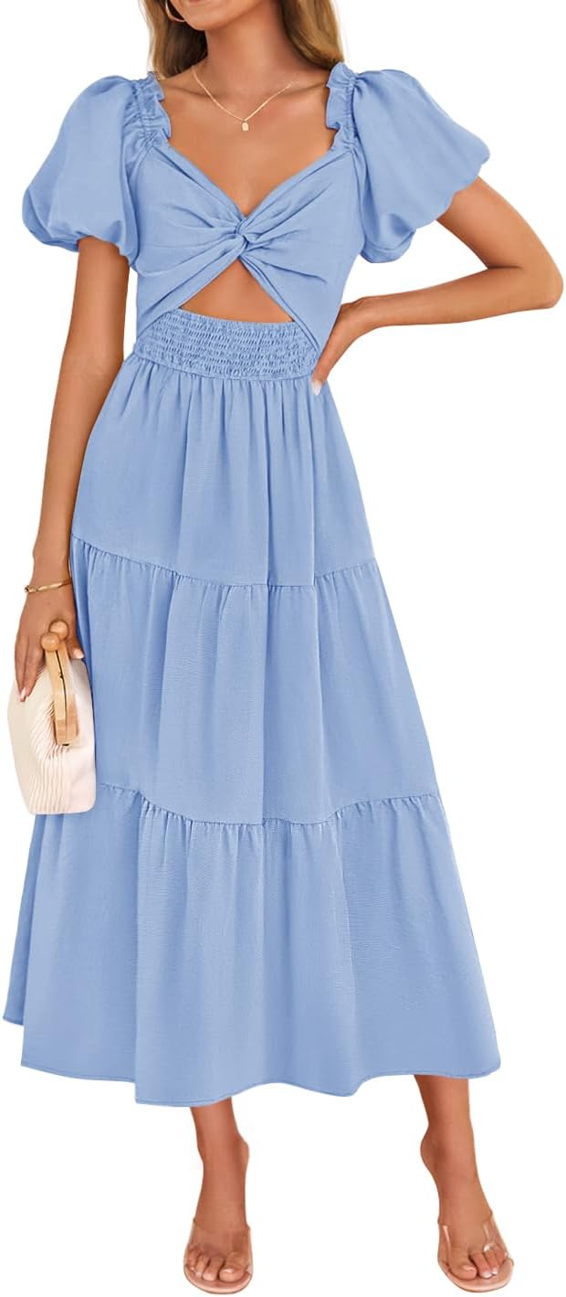 ZESICA Womens Summer Boho Vacation Dress for Beach Parties
