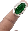Solid 925 Sterling Silver Ring with Emerald Gemstone - Elegant Gift