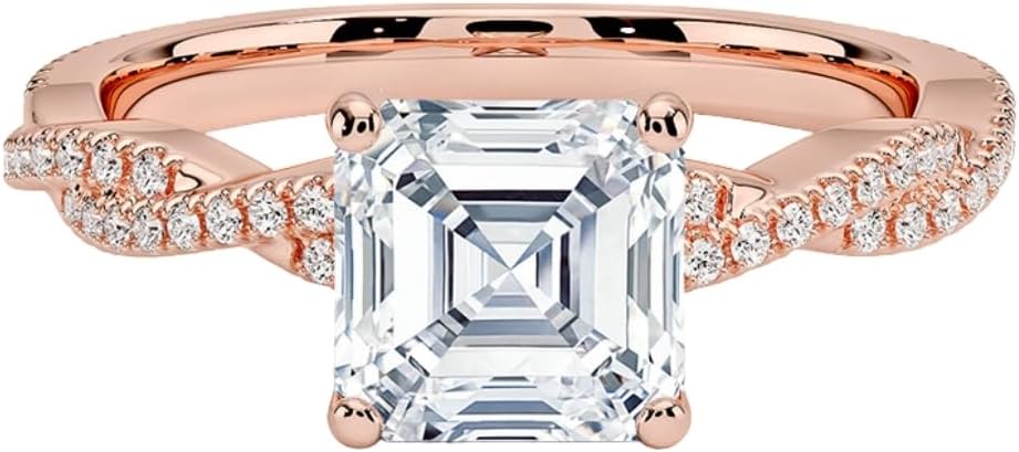 1-3 CT Moissanite Engagement Ring in Solid Gold or Silver