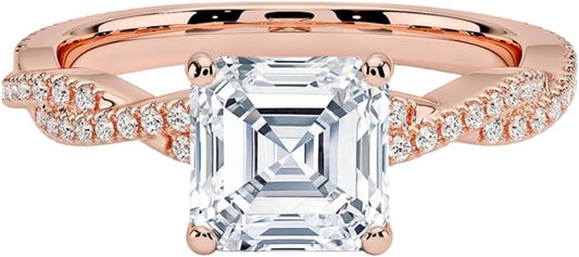 1-3 CT Moissanite Engagement Ring in Solid Gold or Silver