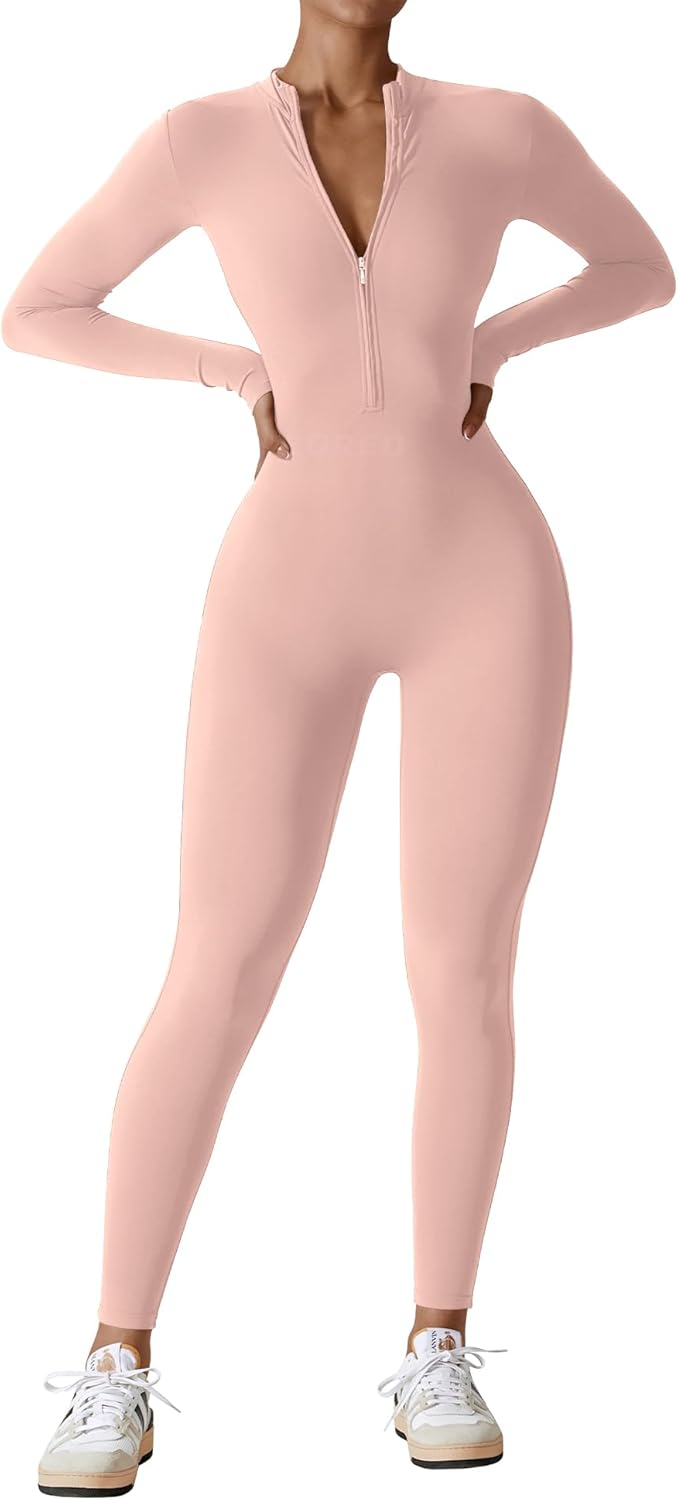 YEOREO Women Long Sleeve Workout Jumpsuit for Active Lifestyle