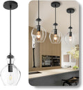 Modern Glass Pendant Lighting for Kitchen Island - Clear Glass 1-Pack