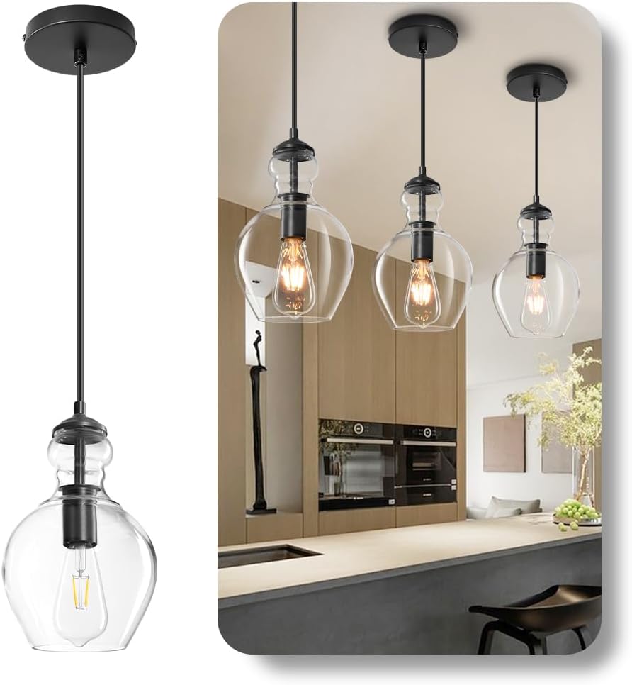Modern Glass Pendant Lighting for Kitchen Island and Sink