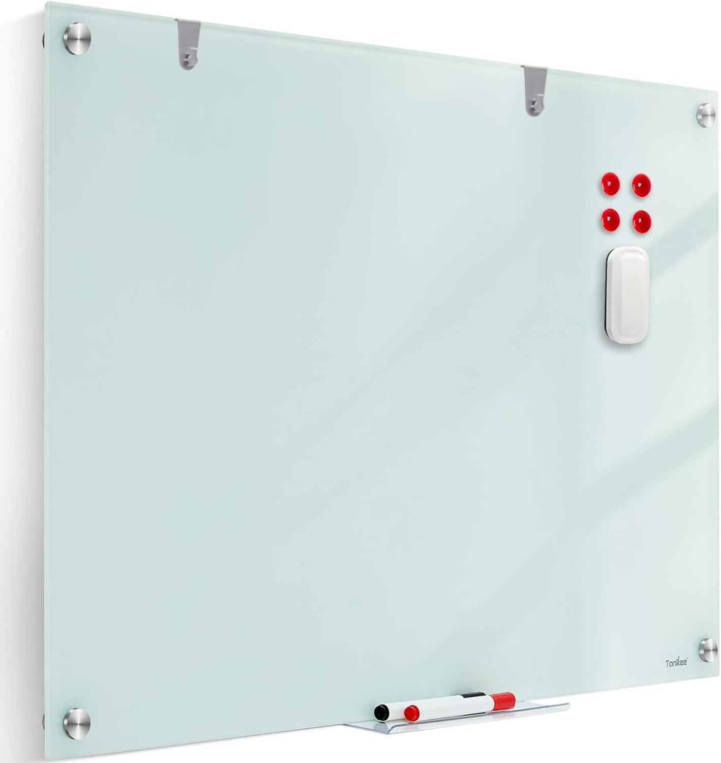 Glass Magnetic Dry Erase Board - Frameless 48 x 32 in Whiteboard