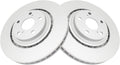 TRQ Front Brake Rotors Set Vented Premium G-Coated for Lexus