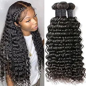 Deep Wave Human Hair Bundles 12A Grade Brazilian Extensions