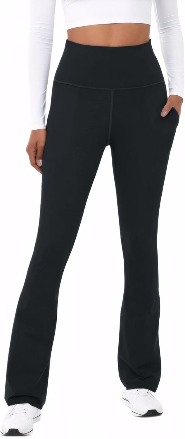TOPYOGAS High Waist Flare Leggings: Tummy Control, Pockets
