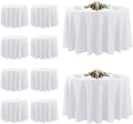 10 Pack White Round Tablecloths 120 in - Stain Resistant Polyester