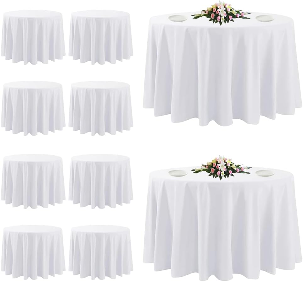 10 Pack 120 Inch Round Tablecloths for Elegant Dining Events