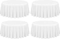 White Round Tablecloth 108 in 4 Pack - Durable Polyester Covers