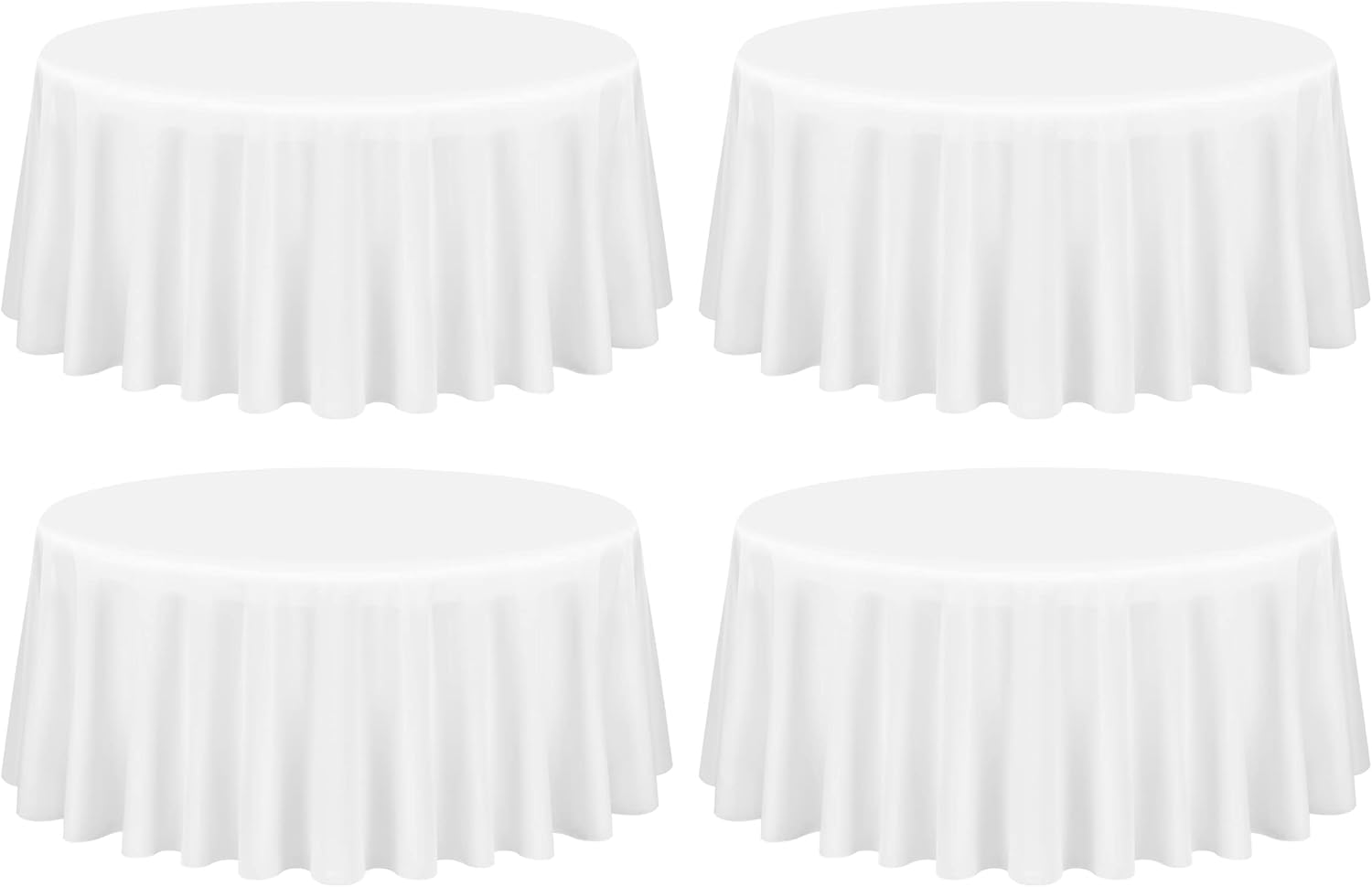 Showgeous 4 Pack 108 Inch Round Tablecloths for Elegant Events