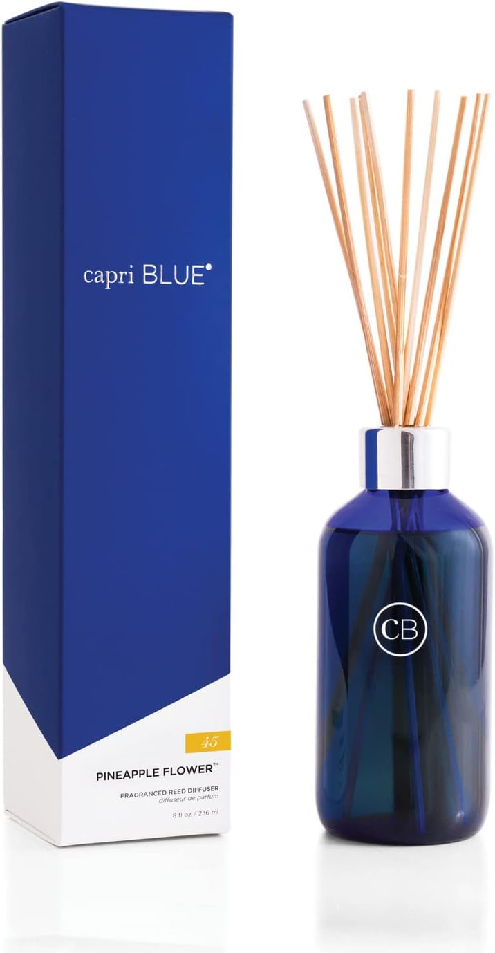 Capri Blue Pineapple Flower Reed Diffuser Set for Luxury Scent