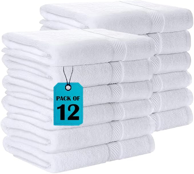 Premium 100% Cotton Bath Towels Set of 12 for Spa and Gym