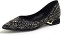 Rhinestone Pointed Toe Ballet Flats for Women - Comfortable Fit