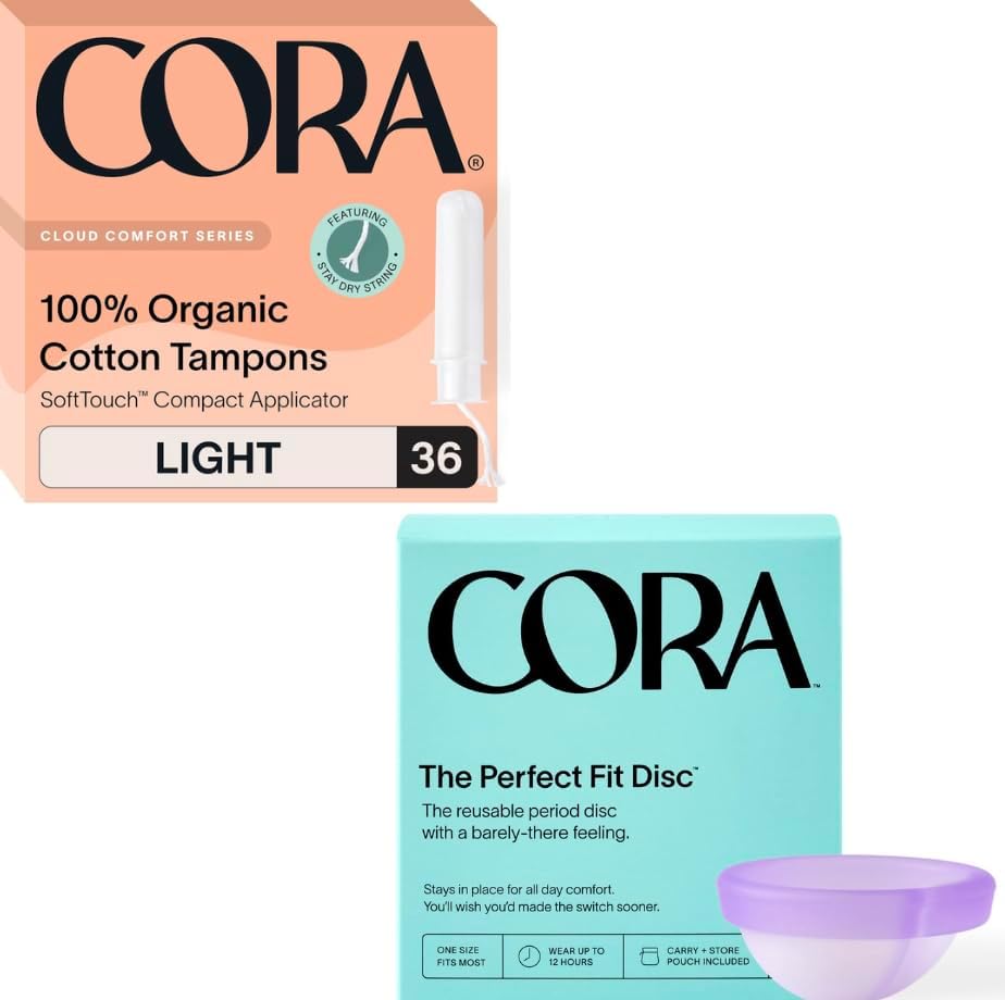 Leak Protection with Cora Organic Tampons & Disc