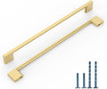 6 Pack 12.6 in Kitchen Cabinet Handles Brushed Gold Pulls - Durable