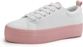 Women's Lace Up Platform Sneakers - Comfortable Casual Walking Shoes