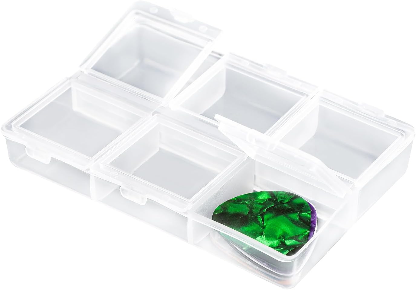 Transparent 6-Grid Pick Holder - Organize 60 Picks!