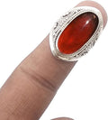 Solid 925 Sterling Silver Ring with Garnet - Comfortable Everyday Wear