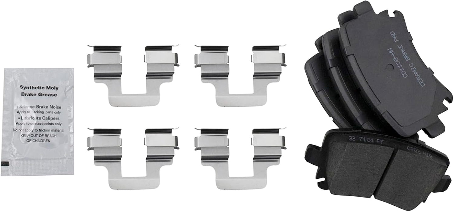 TRQ Rear Posi Ceramic Brake Pad Kit for Audi VW Vehicles